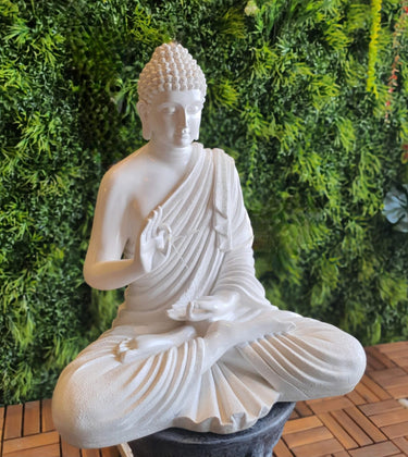 White Colour Buddha Polyresin Statue