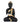 Black Blessing Buddha with Lotus Shaped Diya Statue - Craftkriti