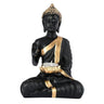 Black Blessing Buddha with Lotus Shaped Diya Statue - Craftkriti