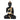 Black Blessing Buddha with Lotus Shaped Diya Statue - Craftkriti