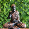Antique Copper Colour Buddha Polyresin Statue - Craftkriti