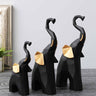 Black Polyresin Elephants S/3 Table Decor Showpiece - Craftkriti