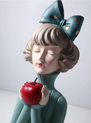 Doll With Red Apple Table Decor Showpiece