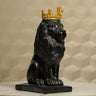 Black Sitting Lion Table Decor Showpiece - Craftkriti