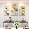 Three Piece Decorative Leaf Frames Metal Wall Clock - Craftkriti
