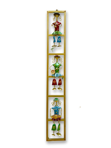 Multicolour Three Musicians Metal Wall Art