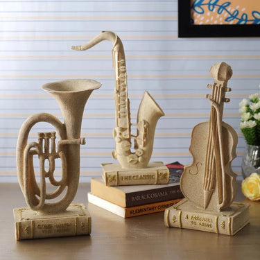 Three Musical Instruments Table Decor Showpiece - Craftkriti