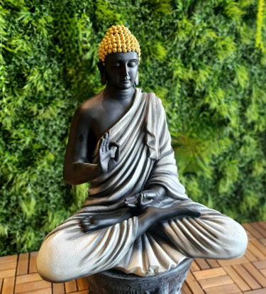 White & Black Colour Buddha Polyresin Statue