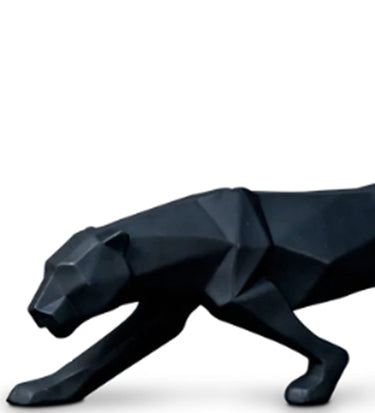 Black Polyresin Panther Table Decor Showpiece