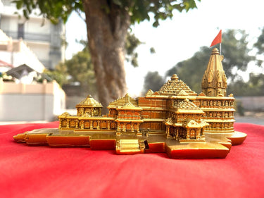 9 inch Ram Mandir Table Decor Polyresin Showpiece - Craftkriti