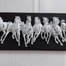 Seven Running Horses LED Metal Frame on Wooden Board Wall Art - Craftkriti