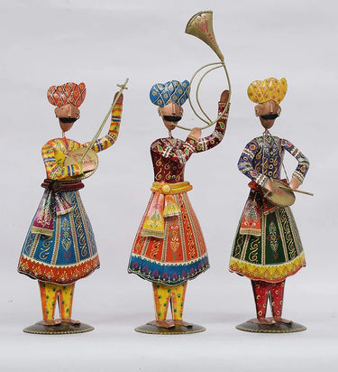 Metal Multicolour Sardar Figurines Set of 3 - Craftkriti