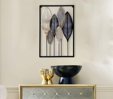 Handmade Leafs Frame Metal Wall Art - Craftkriti