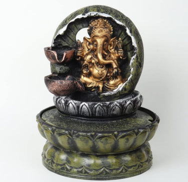 Green 11 inch Water Fountain Table Decor Showpiece