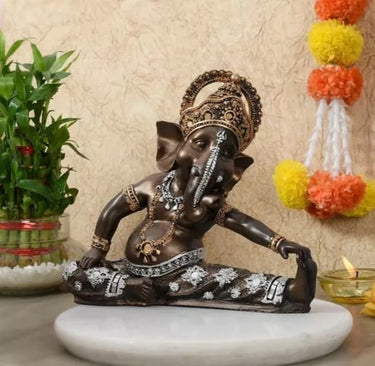 Yoga Ganesha Table Decor Polyresin Showpiece - Craftkriti