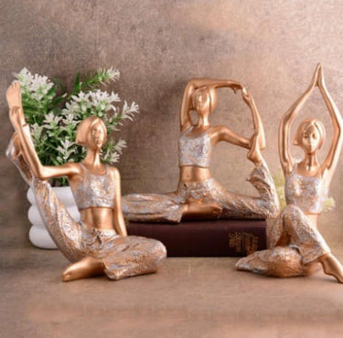 Yoga ladies Set of 3 Table Decor Showpiece