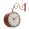 Copper metal antique railway wall clock - Craftkriti