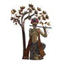 Metal Multicolour Iron Krishna Flute Wall Art With LED Wall Art - Craftkriti