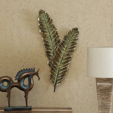 Green Banana Leafs Metal Wall Art