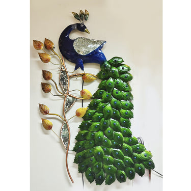 Metal LED 4ft peacock wall decor - Craftkriti