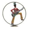 Metal Multicolour Figurine With Guitar Table Decor - Craftkriti