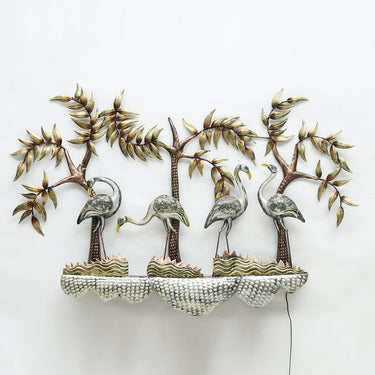 Multicolour Metal Swan Wall Art - Craftkriti