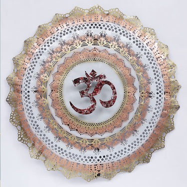 Multicolour Om Round Wall Art - Craftkriti