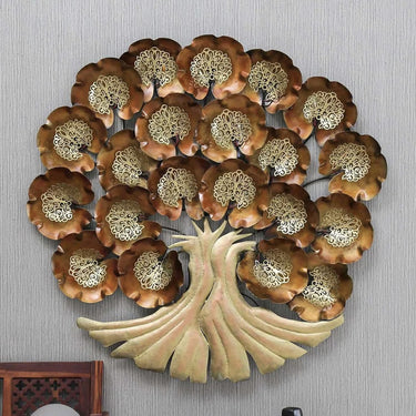 Multicolour Metal Brown Tree Wall Decor With LED - Craftkriti