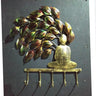 Metal buddha five wall hook - Craftkriti