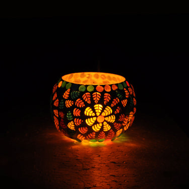 Mosaic tea light holder - Craftkriti