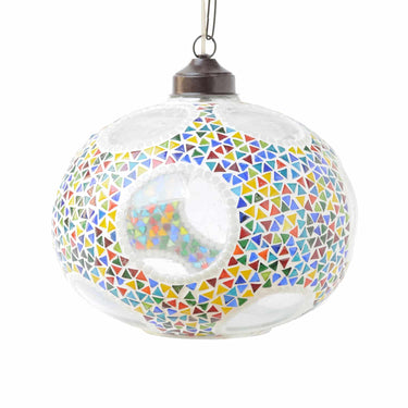 Multicolour glass mosaic hanging pendant lamp - Craftkriti