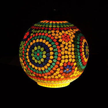 Multicolour glass unravel hanging pendent lamp - Craftkriti
