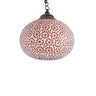 Red glass shelgum hanging pendant lamp - Craftkriti