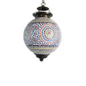 Multicolour glass round ethnic hanging pendant lamp - Craftkriti