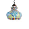 Multicolour glass mosaic zigzag hanging pendant lamp - Craftkriti