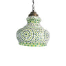 Green glass hanging pendant lamp - Craftkriti