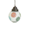 Multicolour glass mosaic handmade ceiling pendant lamp - Craftkriti