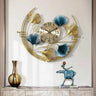 Half Moon Golden Metal Wall Clock - Craftkriti