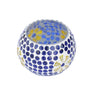 Blue glass mosaic tea light holder - Craftkriti