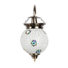 White beads multicolour flower mosaic wall lamp - Craftkriti