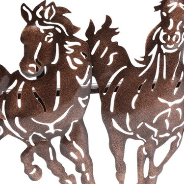 Brown seven running horses LED wall art - Craftkriti