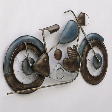 Blue Harley Davidson Bike Wall Art - Craftkriti