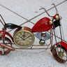 Red Metal Table Clock Bike Showpiece - Craftkriti
