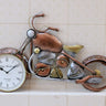 Brown metal bike wall clock - Craftkriti