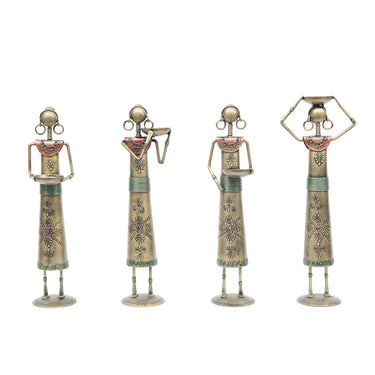Narega Doll Metal Human Figurine Set Of 4