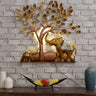 Handcrafted elephant under tree metal wall decor - Craftkriti