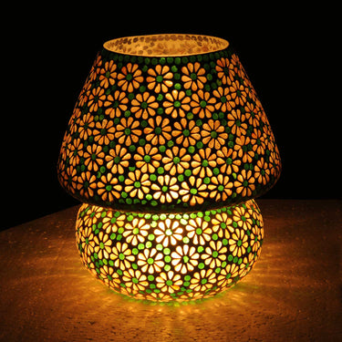 Multicolour mosaic glass kaliedoscopic table lamp - Craftkriti