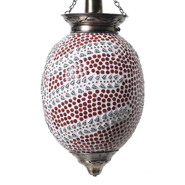 Red mosaic glass love pendant ceiling lamp - Craftkriti