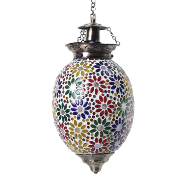Colourful glass hanging pendent lamp - Craftkriti