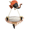 Ganeshji Playing Dholak Metal Wall Art - Craftkriti